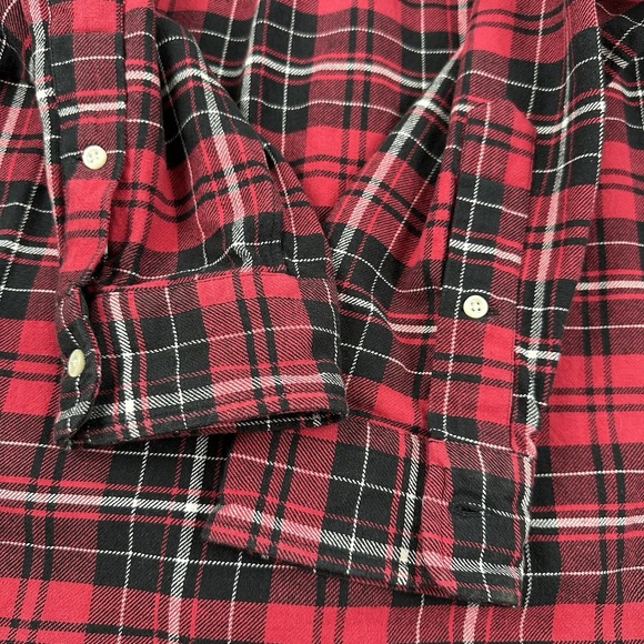 VTG Y2K Polo Ralph Lauren Buffalo Plaid Flannel Shirt Men XL Red Rare Pony Logo - Picture 12 of 14